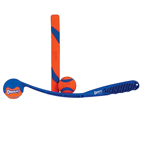Chuckit! Fetch Pack - Chuck It Dog Ball Launcher 18 M, Tennis Ball, Ultra Rubber Ball and Ultra Fetch Stick Dog Gifts, Dog Toys Indestructible Dog Ball Thrower Launcher