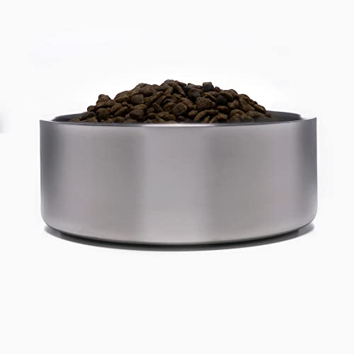 4Knines Stainless Steel Dog Bowl – Heavy Duty Non-Slip Large Pet Food and Water Bowl for Dogs and Puppies, Double-Walled, Spill Resistant, Rust Proof, Easy Clean, 64oz Capacity - Black - color: Black