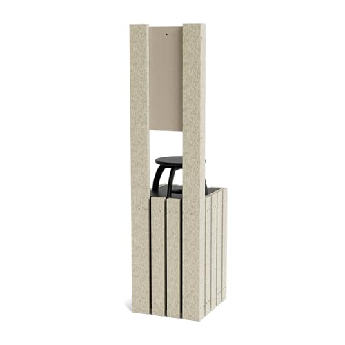 Pet Waste Bag Dispenser for Dog Parks, Trails & Public Spaces, Recycled Plastic with Built in Trash Can and Bag Dispenser | Weather Resistant & Built to Last a Lifetime - Sand - color: Sand