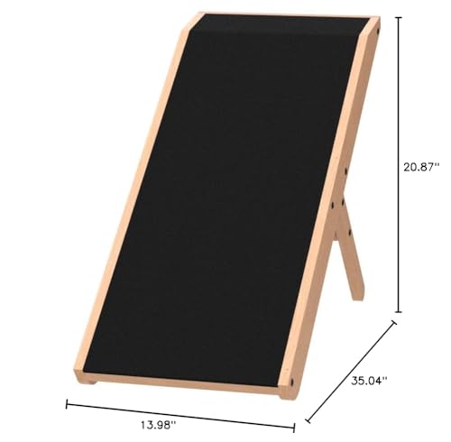 Dog Ramp for Couch – Non-Slip, Sturdy Build Foldable Wooden Dog Ramp – Supports up to 200 lbs – 7 Adjustable Heights (14"–20.5") – Enhanced Stability – Birchwood Pet Ramp for Small Dogs – Natural - color: Natural