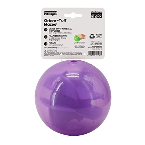 Outward Hound Orbee-Tuff Mazee Interactive Dog Puzzle Toy, Treat Dispensing Slow Feeder Ball, Purple, 4.7-Inch - color: Purple