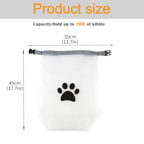 Roll Top Dog Food Travel Bag 42cup,Travel Dog Food Container,Reusable EVA Dog Food Bag,Waterproof Dog Kibble Container,Dog Camping Essential-Ideal for Dog Boarding,Weekend Getaways