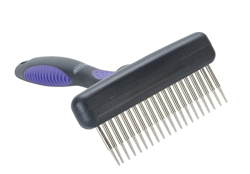 Kruuse Buster Flexible Undercoat Rake 20 Long Pins for Dogs – Gently Removes Loose Hair & Reduces Shedding - size: 20 Long Pins