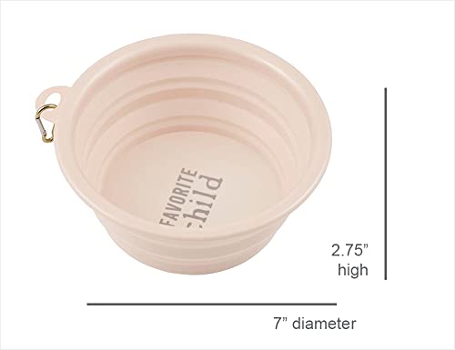 Santa Barbara Design Studio Collapsible Pet Bowl Silicone Portable Water Bowl for Dogs or Cats, Holds 4-Cups, Favorite Child