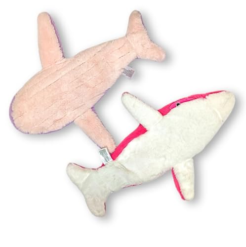 Crinkle Dog Toy – No stuffing Squeaky Dog Toy for Small Medium & Large Breeds, Interactive Tough Toy Set - Ideal for Chewing Teething & Fetch Durable Pet-Safe Materials - Soft Pink/Purple Plush, Large - color: Pink/Purple