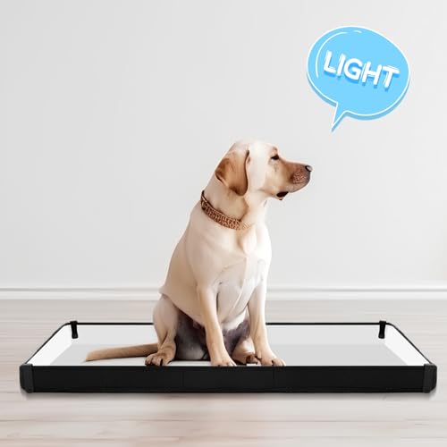 FoldTier Dog Pee Pad Holder with 4 Fixing Clips 33 x 23 Inch Extra Large Foldable Potty Pads Puppy Pad Holder Tray for Dogs Training High Side Easy to Clean