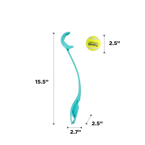 Outward Hound FlyFetch Launch-A-Ball Dog Toy, Launches Up to 3X Farther, Works with FlyFetch Squeaker Ballz & Rubber Balls, 15.5", Medium - color: Ball Launcher Blue