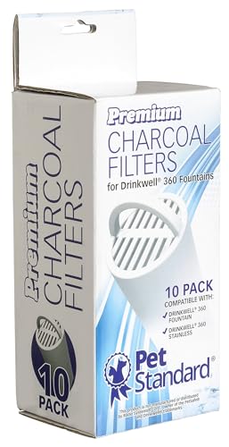 Premium Charcoal Filters for PetSafe Drinkwell 360 Fountains, Pack of 10