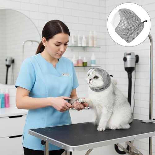 Adjustable Cat Muzzle for Grooming and Cat Nail Trimming Check,Biting Prevention, Pet Nail Clippers, Nail File. | Adjustable Cat Muzzle for Grooming