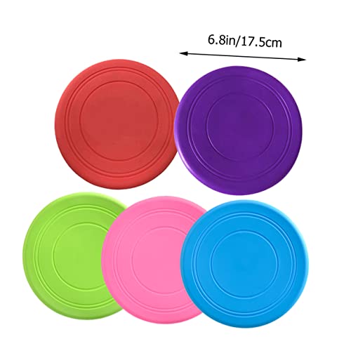 5pcs Flying Disc Dog Toy Interactive Outdoor Chew Toys for Puppies Pet Discs for Fun Training Durable Soft Material for Chewing Fetching