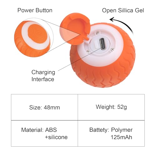 ChenPeiFeng CPF LED Dog Balls - Glowing Fetch Toys, 1.8 Inch, Glow in The Dark, Outdoor Interactive, Puppy Birthday Gifts (Orange) - color: Orange