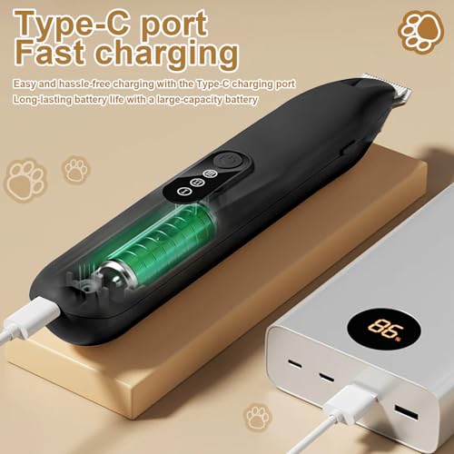 New Pet Precision Trimmer,Pet Dog Paw Trimmer with LED Light,3 Adjustable Speeds, Low Noise, for Trimming Paws, Eyes, Ears, Between Toes, USB Rechargeable