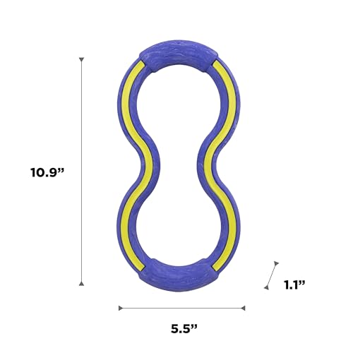 Outward Hound FlyFetch Tug Dog Toy, Durable Rubber, Fetch & Tug-o-War, All Breeds, 10.9" - color: Tug Purple