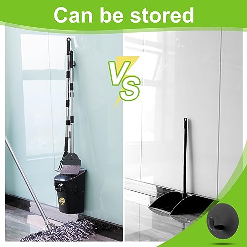 Pooper Scooper Large Swivel Bin & Rake & Spade with 20 Waste Bags and 1 Hook, 39.3" Long Handle Metal Dog Pooper Scooper for Yard, Easy to Clean Pet Waste Use on Grass, Dirt, Gravel or Flats
