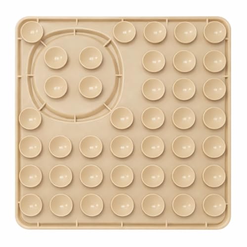 Hearth & Paw Silicone Lick Mat for Dogs | Slow Feeder & Enrichment Mat, Food-Grade 100% BPA-Free Silicone, Mental Stimulation, Better Digestion, Anxiety Relief - color: Beige