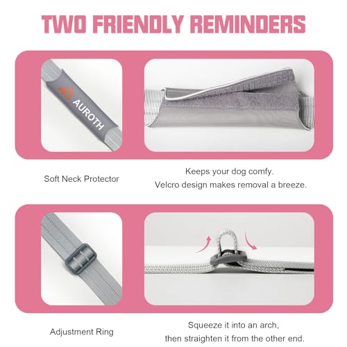 AUROTH Dog Harness and Leash Set, Soft Padded Service Dog Vest with 5.25FT Dog Leash, No Choke, Easy On Pet Vest, Adjustable Reflective No Pull Dog Harness Small Sized Dog, Easy Walking and Training - color: Pink, size: S(Neck:13.4"-19.7",Chest:20.5"-26")
