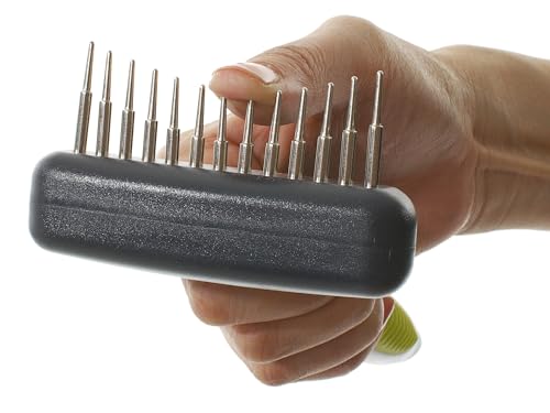 Kruuse Buster Flexible Undercoat Rake 13 Long Pins Green – Gentle Grooming Tool for Dogs - size: 13 Long Pins