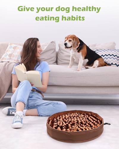 KeeKit Snuffle Mat for Dogs, 20x20 Inch Slow Feeder Mat, Interactive Feeding Game for Small & Medium Dogs - Encourages Natural Foraging, Mental Stimulation - Non-Slip Durable Design for Kibble/Treats