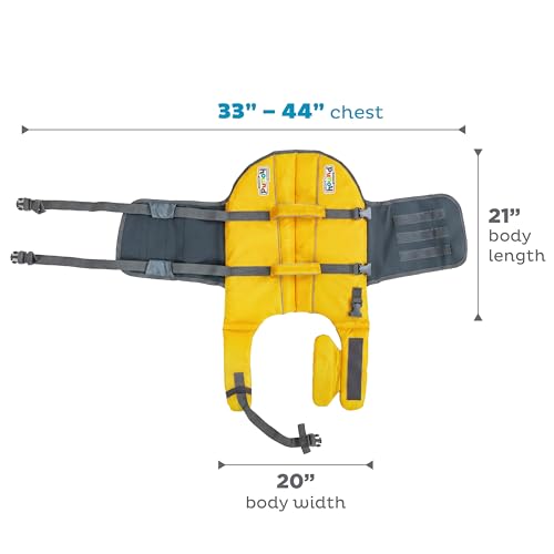 Outward Hound Granby Splash Yellow Dog Life Jacket, XL - color: Yellow, size: X-Large (Chest Girth: 33"-44")