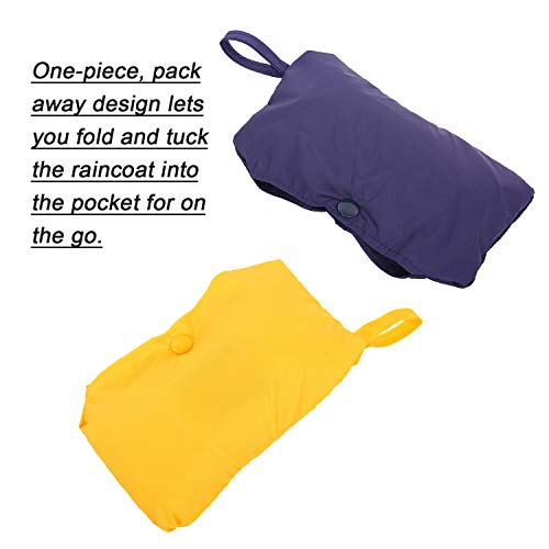 Pet Raincoat Packable Hooded Dog Rain Jacket Reflective Strips Lightweight Adjustable Poncho for Small Medium Large Dogs Blue XS