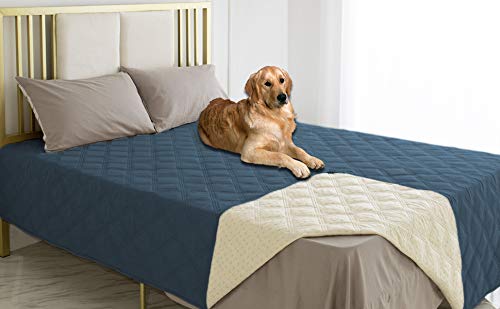 Ameritex Waterproof Dog Bed Cover Pet Blanket with Anti-Slip Back for Furniture Bed Couch Sofa - color: Navyblue, size: 30x53 Inch (Pack of 1)