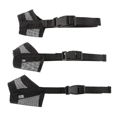 3pack Dog Muzzle Suits for Small Medium Large Dogs, Drinkable Breathable Mouth Guard, Adjustable Strap Soft Dog Muzzle to Prevent Biting Chewing, Air Mesh Muzzles for Scavenging Licking (XS+S+M)
