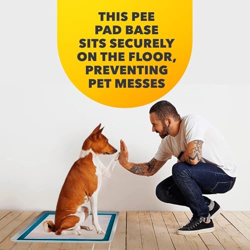 TidyFriend Dog Pee Pad Holder Tray - Fits Up to 24” x 24” Pee Pad Holder for Dogs - Stable Grip, Raised Edges, Quick-Wipe Silicone Surface Dog Pad Holder for Indoor Flooring Protection (Light Grey) - size: 24 x 24 Inches