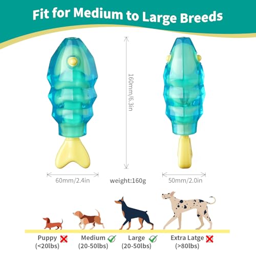 MewaJump Dog Chew Toys for Aggressive Chewers, Tough Dog Toy for Medium and Large Breeds, Indestructible Dog Toys, Durable Dog Toy, Bone Nylon Toy - color: jelly fish