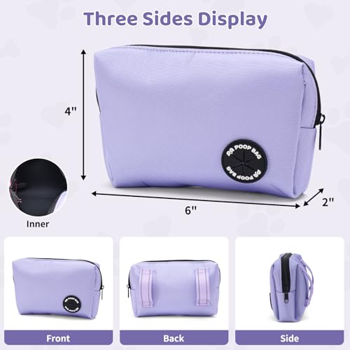 Hands Free Dual Handle Retractable Bungee Leash with Reflective Trim, Adjustable Waist Belt for Dog Walking, Running, Hiking - Durable Nylon Leash for Medium Large Dogs, Purple