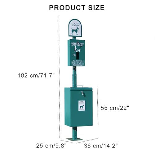 100 L Outdoor Pet Waste Bin,for Backyard Commercial Park Trail Yard,Floor-Standing Standard Dog Waste Station,Removable Inner Barrel