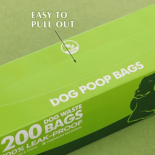 Sherr 20 Boxed Rolls 4000 Counts Dog Poop Bags Bulk Leak Proof Dog Waste Bags Universal Pet Doggy Waste Poop Box for Puppy Pets Outdoor Walking and Travel, 20 Rolls of 200(Green) - color: Green