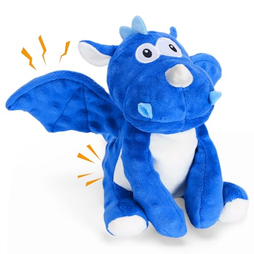 loncoldy Plush Dog Toys, Tough Chew Toys for Dogs, Crinkle Stuffed Squeaky Toy for Small Medium Large Breed, Interactive Plush Toys to Keep Them Busy, Cute Dinosaur Dog Toy, Pet Toys