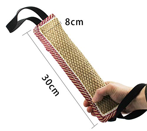 MoonyLI Dog Training Stick,Dog Bite Tug Toy with 2 Handles,Nature Linen Bite-Resistant Dog Toys Interactive Toys for Medium to Large Dogs by Bull Fit Dog Training Toys