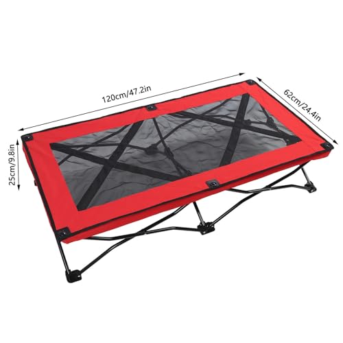 Elevated Dog Bed, Foldable Portable Quick 3-Second Setup Bed, Portable Cot with Breathable Mesh Fabric for Outdoor Travel Camping (S) (S) (L)
