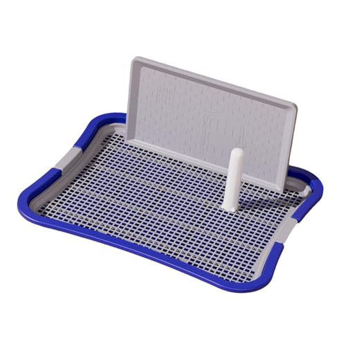 Dog Toilet Pet Puppy Training Potty with Protection Wall Mesh Puppy Waste Pan Dogs Potty Pad for Apartment Outdoor Kitten, Large Blue
