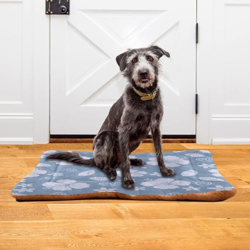 Hibiscus Pattern Pet Bed Mat for Dogs and Cats, Soft Washable Crate Pad with Non-Slip Bottom, Cozy Bed Cushion for Small Medium Large Pets, 18x24 Inch - size: Small