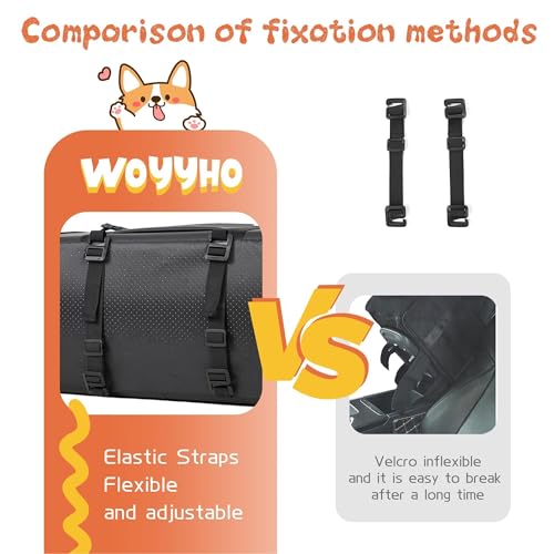 WOYYHO Luxurious Console Dog Car Seat Designed for Small Dogs up to 18 lbs (Fits 9"+ Wide Consoles) — Anti-Wobble Elastic Straps, Waterproof PU Leather — Car Seat/Carrier/Pet Bed 3-in-1