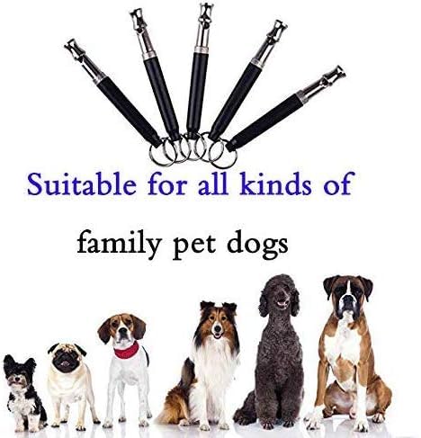 Dog Whistle to Stop Barking, Adjustable Pitch Ultrasonic Training Tool Silent Bark Control for Dogs-2 Free Lanyard Strap with Pack of 2 PCS Pet Whistle