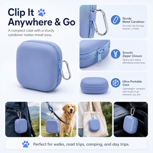 Portable Dog Bowl, Collapsible 2-in-1 Travel Dog Bowls with Carabiner Clip, Silicone Double Pet Food and Water Dish for Outdoor Camping and Hiking (Blue) - color: Blue
