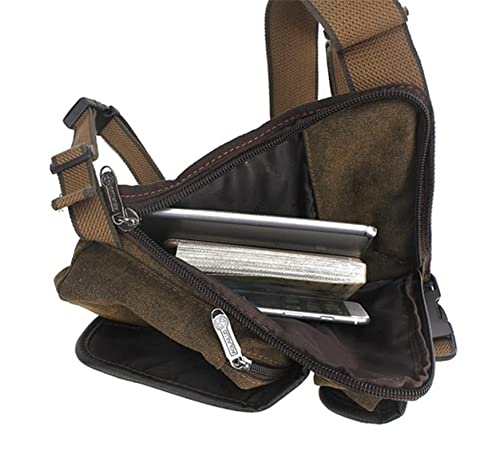 Canvas Drop Leg Bag Outdoor Waist Pack for Men Women Tactical Military Motorcycle Bike Cycling Multi-Pocket Waist Fanny Pouch Travel Hiking Climbing Thigh Bag Pocket - color: Brown