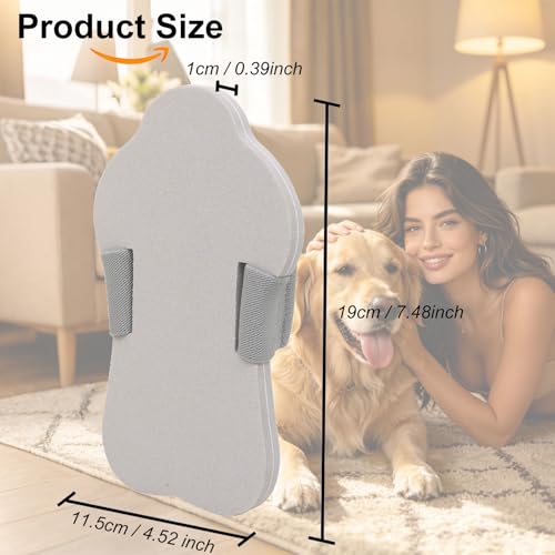 Dog Nail Scratch Board with Hand Strap, Portable Pet Nail File Sandpaper Board, Non-Slip EVA Dog Nail Grinder for Small Medium Large Dogs, Stress-Free Quiet Nail Trimming Tool, Lightweight Grey