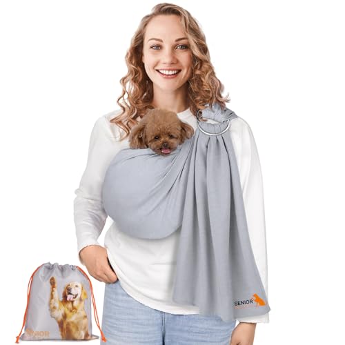 Dog Sling Carrier for Small Dogs,Carrying Wrap Anti-Anxiety Cat Sling,Adjustable Pet Sling(Light Gray) - color: light gray