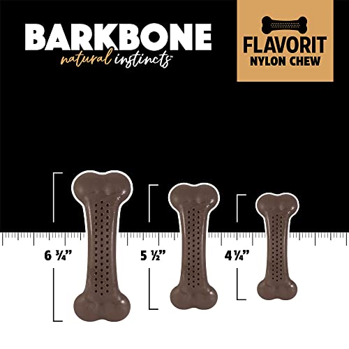 Pet Qwerks Flavorit BarkBone - Fillable Dog Bone for Moderate Chewers - Peanut Butter Flavor - 6.75", Made in USA - size: Large