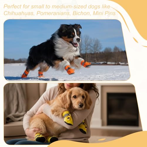 Dog Shoes Dog Boots, Paw Protector Anti-Slip Sole Winter with Reflective Strap Waterproof Soft, (4Pcs, Oxford,2.2x1.8, Blue), for Small Medium Puppies/Walking/Outdoor/Hardfloor