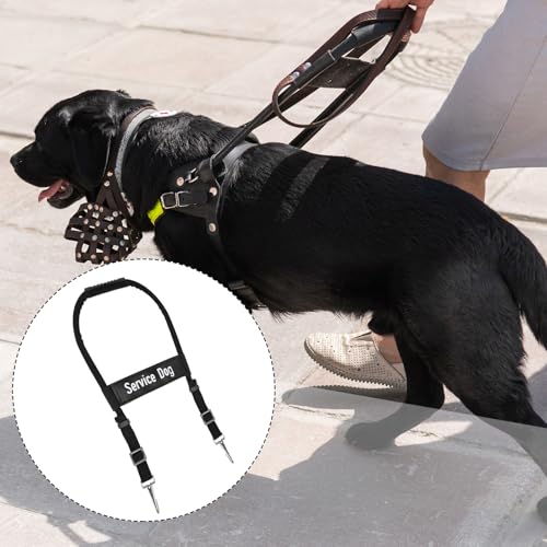 Adjustable Service Dog Handles, Guide Bridge Leash for Vest Harness Gear and Accessories (12-20 Inch)