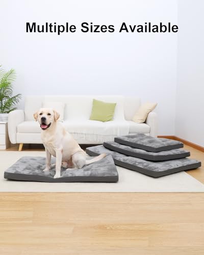 Dog Bed for Crate Washable Plush Medium Size Dog Kennel Pad with Anti-Slip Bottom, 29x18 Inch, Grey - color: Grey, size: 29.0 L x 18.0 W x 1.5 Th