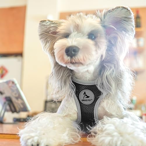 Kruz Dog Harness (Chest 20.5"-22", Weight 20–25 lbs) Athletica Adjustable Heavy Duty No Choke Puppy Vest for Large Dogs Lightweight Air Mesh, Reflective, Puppy Essentials – Black, X-Large - color: Black, size: X-Large