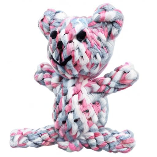 SunGrow Teddy Bear Puppy Teething Toy, Durable Tug and Chew Play for Small & Medium Dogs, Knotted Rope Cotton Design for Teething Comfort, Interactive Training, Active Pet, & Oral Cleaning