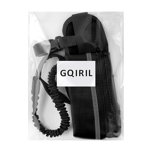 Hands Free Dog Leash - Waist Running Leashes with Zipper Pouch, Adjustable Reflective Waist Belt, Dualc Handle Retractable Bungee for Small Medium Large Dogs Walking Jogging (Black 4.1-7.2ft)