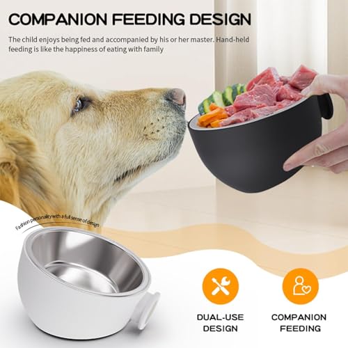 Wall Mounted Pet Bowls - Elevated Pet Bowl Magnetic Dog Food Bowls, Elevated Cat Serveware | Black, White, Stainless Steel + PP Wall Mount Raised Puppy Food Bowl Dishwasher Safe for Pets Feeding - color: White
